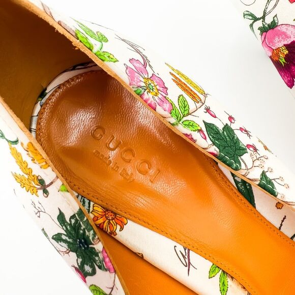 Gucci Horsebit Floral Pointed Toe Pumps Heels Satin Size 9 - Picture 10 of 15